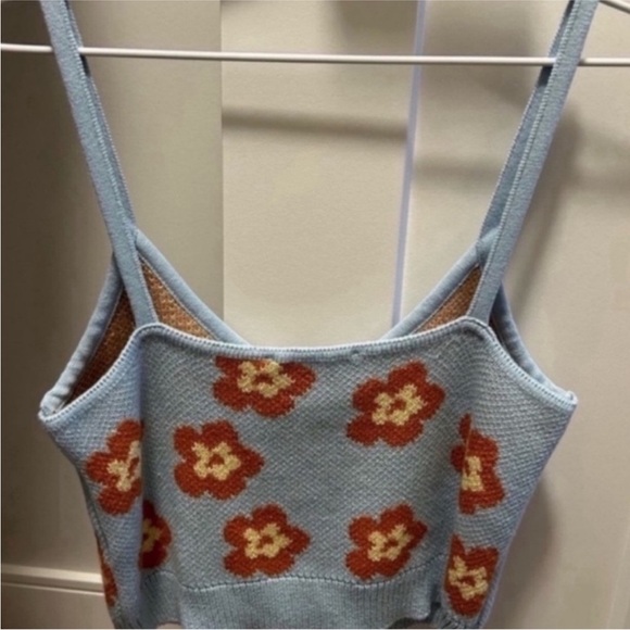 ZARA FLORAL JACQUARD KNIT TOP - Picture 7 of 7